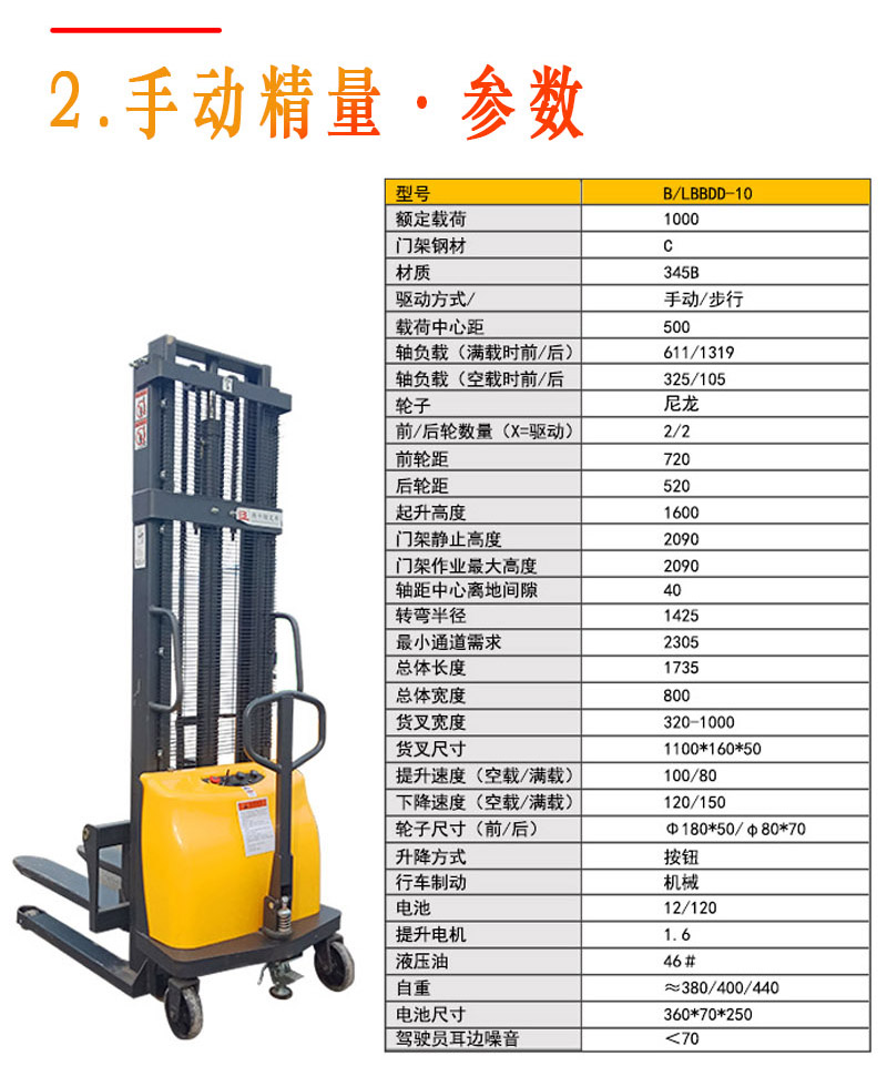 1噸半電動堆高車2