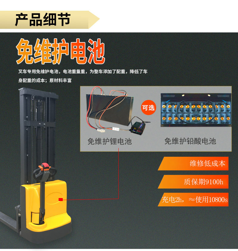 行走電動(dòng)堆高車4